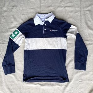 Champion Polo Rugby Long Sleeve Shirt Kids Boys Large